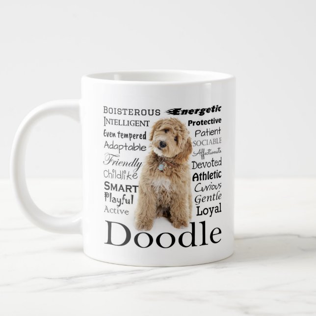 Doodle Dog Traits Large Coffee Mug (Left)