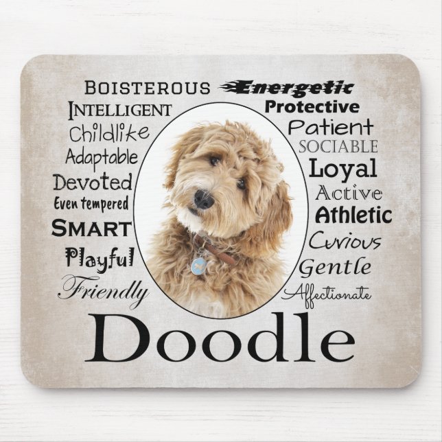 Doodle Dog Traits Mouse Pad (Front)