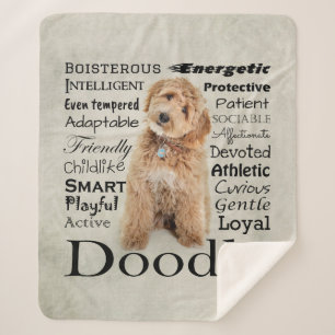 Doodle Dog Traits Sherpa Blanket
