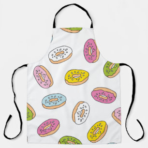 Doodle doughnuts pattern, seamless design. apron