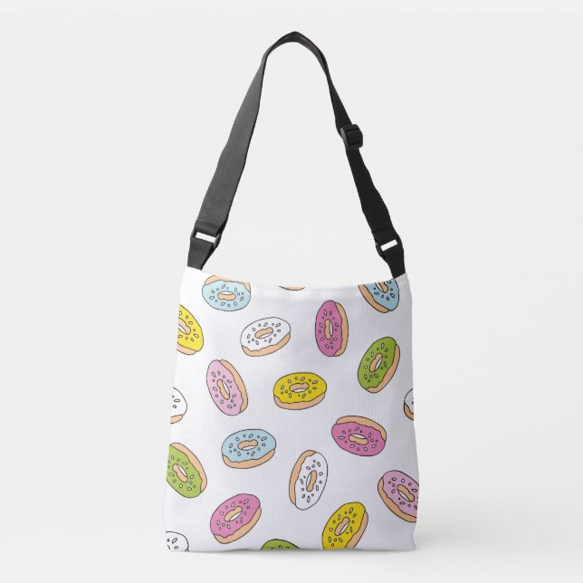 Doodle doughnuts pattern, seamless design. crossbody bag (Front)