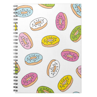 Doodle doughnuts pattern, seamless design. notebook