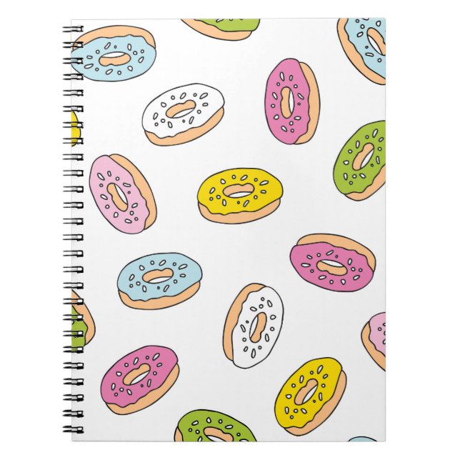 Doodle doughnuts pattern, seamless design. notebook (Front)