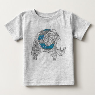 Doodle Elephant. Baby Romper. Baby T-Shirt
