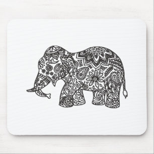 Doodle Elephant Mouse Pad