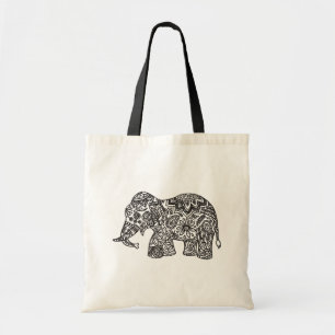 Doodle Elephant Tote Bag
