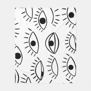 Doodle eye, creative seamless pattern. fleece blanket