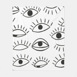 Doodle eye, seamless pattern.  fleece blanket