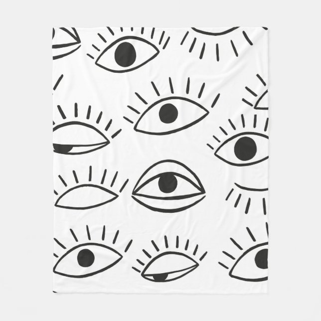 Doodle eye, seamless pattern.  fleece blanket (Front)