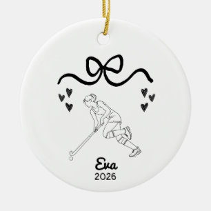 Doodle Field Hockey, For Girls Field Hockey Ceramic Ornament