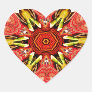 Doodle Floral Art Print Heart Sticker