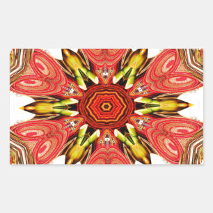Doodle Floral Art Print Rectangular Sticker
