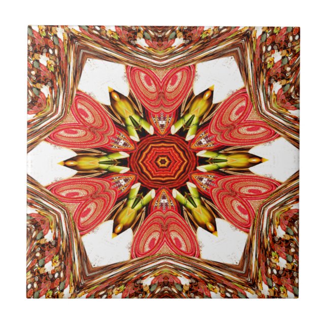 Doodle Floral Art Print Tile (Front)