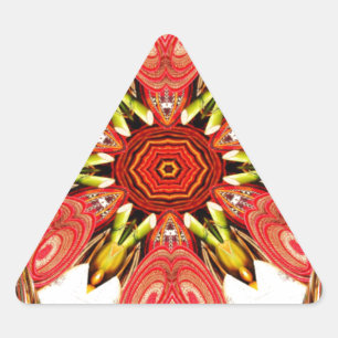 Doodle Floral Art Print Triangle Sticker