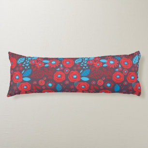 Doodle floral pattern body cushion