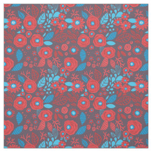 Doodle floral pattern fabric