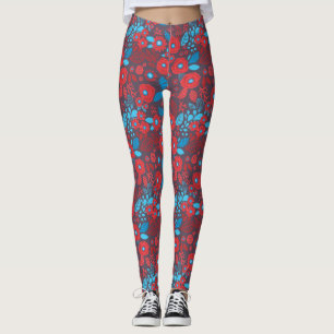 Doodle floral pattern leggings