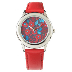 Doodle floral pattern watch