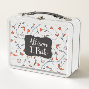 Doodle Flower - Personalised Tin Lunch Box