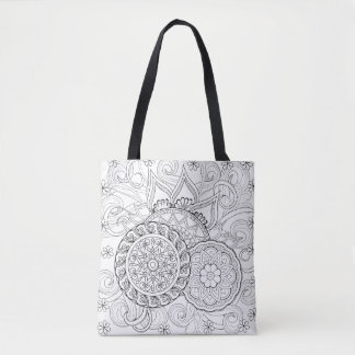 Doodle Flowers And Mandalas 2 Tote Bag