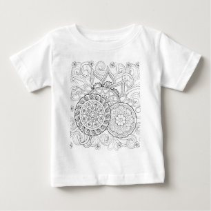 Doodle Flowers And Mandalas Baby T-Shirt