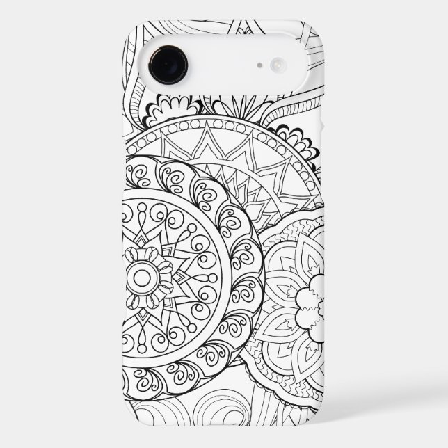 Doodle Flowers And Mandalas Case-Mate iPhone Case (Back)