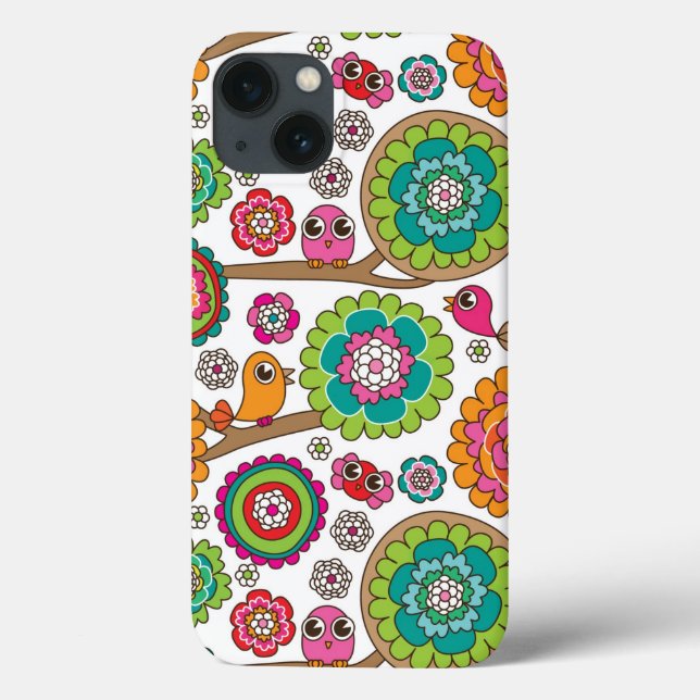 doodle flowers background pattern Case-Mate iPhone case (Back)
