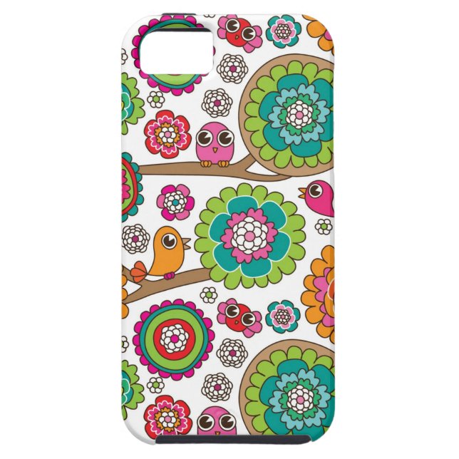 doodle flowers background pattern Case-Mate iPhone case (Back)