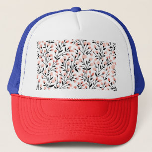 Doodle Flowers: Coral Floral Seamless. Trucker Hat