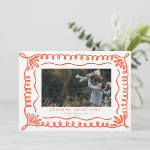 Doodle Frame Holiday Photo Card