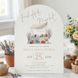 Doodle Fresh off the Market Sage Bridal Shower Invitation