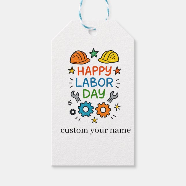 Doodle Fun Labour Day Gift Tags (Front)