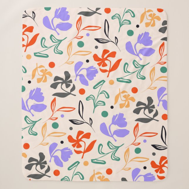 Doodle Garden Sherpa Blanket (Front)