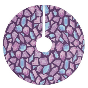 Doodle gems, vintage seamless background. brushed polyester tree skirt