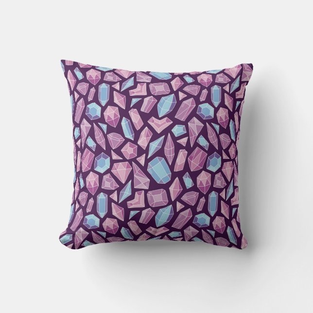 Doodle gems, vintage seamless background. cushion (Front)