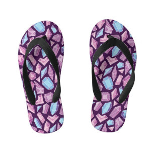 Doodle gems, vintage seamless background. kid's thongs