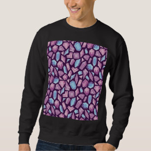 Doodle gems, vintage seamless background. sweatshirt