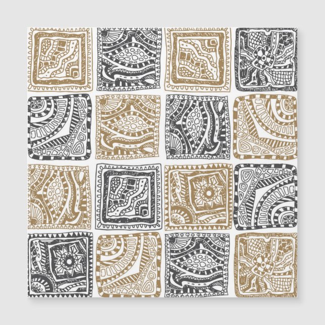 Doodle geometric, vintage abstract pattern. (Front)