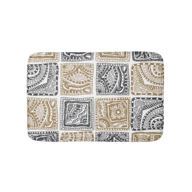 Doodle geometric, vintage abstract pattern. bath mat (Front)