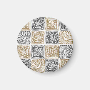 Doodle geometric, vintage abstract pattern. magnet