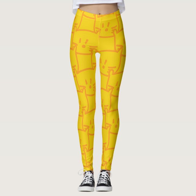 Doodle Golden Cat Leggings (Front)