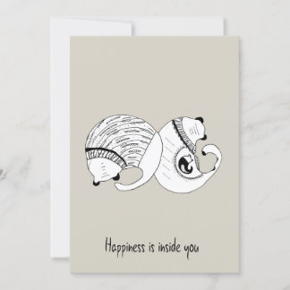 Doodle Grey Greeting Card Cats Family Pregnancy
