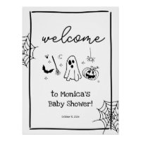 Doodle Halloween Baby Shower Welcome