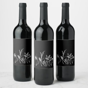 Doodle Hand-Drawn Flowers Product Label Set