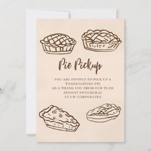 Doodle Hand Drawn Pie Pickup Thanksgiving Invitation
