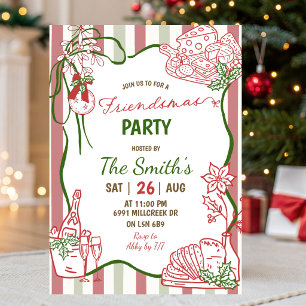 Doodle Handwritten Friendsmas Party Invitation
