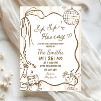 Doodle Handwritten Sip Sip Hooray Cocktail Party