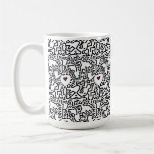 doodle heart love mug cup