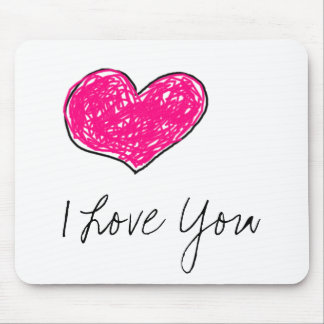 Doodle Heart Mouse Pad