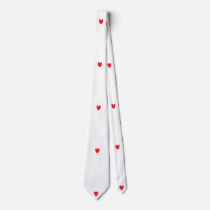 Doodle Heart Patterns Red White Custom Colours Gif Tie